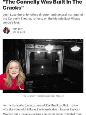 on my favorite almost but not entirely third place <3 #theatretok #theatremajor #offbroadway #nyctheatre #kateberlant #playwright #dramaturgy #connellytheater 