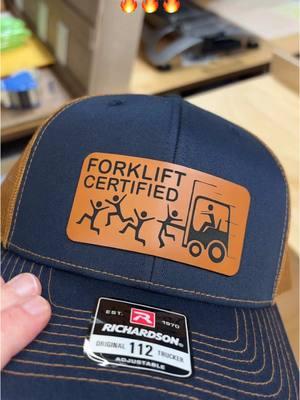 Just added this new color! Leatherette patches are custom laser engraved and permanently affixed using a heat press. Hats are popular Richardson 112 trucker style with adjustable SnapBack closure. We also carry Evolve ponytail hats, FlexFit, and Flat Bill. Check out our TikTok shop for more styles and designs!  #TikTokShop #hat #forklift #forkliftoperator #forkliftcertified 