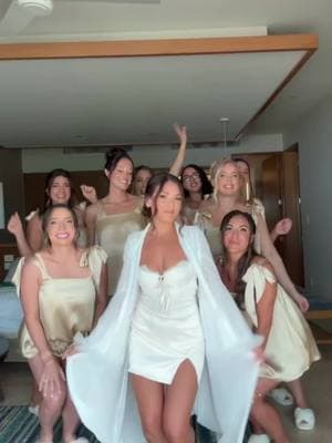 my girls do know how to have fun! 😍 wait till you see footage of the reception!!  Dress: @birdygrey  Pajamas: silkandmore on etsy  Jewelry: @sterlingforever  - Billie Tennis Bracelet  - CZ Earrings  Hair & Makeup: @saratamargo.makeupandhair  Other details are on my Amazon Storefront & LTK ❤️  #birdygrey #birdygreypartner #birdygreydress #destinationwedding #weddingjewelry #sterlingforever #dreamsplayamujeres #bridesmaids #bridesmaidsdresses #bridesmaidspajamas #bridesmaidstransition #weddingtransition #gettingready #gettingreadyforawedding #weddingoutfit #weddingoutfits #bridaloutfit 