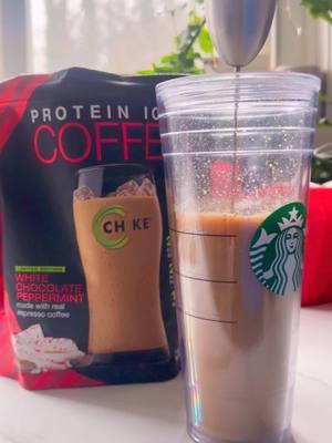 Christmas in a cup - with protein and caffeine! - yes please! #fyp #charcuterieandthings #coffee #christmas #protein #sponsored