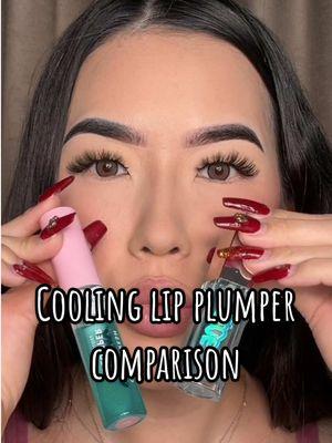 These icy blue shades look similar❄️☃️ #covergirl #covergirlcleanfresh #covergirlyummyplumpergloss #plumpinglipgloss #coolinglipplumper #fentybeauty #fentybeautyglossbombice #makeupcomparison #lipplumper 