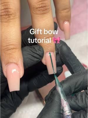 Short tutorials are my fav!  #nailarttutorial #tutorials #nailart #giftbow #christmasnails #greennails #snowflakes #coffinnails #dynamicacrylic #amazon #christmas2025