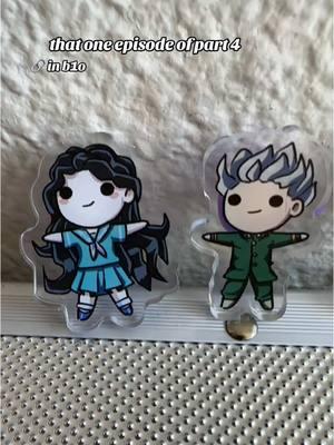 Rohan was LURKING! love him tho. new acrylic pins in shop! #jjba #acrylicpins #rohankishibe #yukako #koichi #koichihirose #yukakoyamagishi #rohan #jjbapart4 #etsy