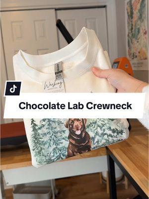 Make a chocolate lab crewneck with me!🤎  🏷️ #chocolatelab #chocolatelabrador #dogmom #dogmomlife #SmallBusiness #entrepreneur #shopsmall #smallbusinesscheck 