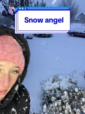 First decent snow fall in WI.  Had to make my first snow angel.  #slidequeen👑 #snowangel #snow #winter #kidatheart #nevertooold #snowyday 