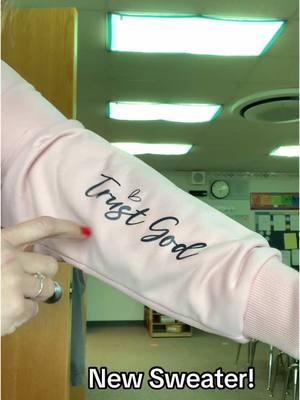 You’ll want this! Cozy sweatshirt…light weight…beautiful message! Grab yours now! #trustgod #lettersweater #sweaterweather #pink #god #godisgood #trusttheprocess #yourstory #yourstoryisntover 