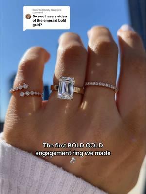 Replying to @Christy Naranjo the very first bold gold engagement ring that we ever made was with an emerald cut diamond 💎 #emeraldcutdiamondengagementring #emeraldcutdiamond #emeraldcutdiamondring #customengagementring #goldengagementring #thejewelstandard Engagement ring shopping, engagement ring designs, cool engagement ring, emerald cut engagement ring