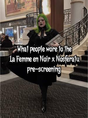 A haungingly beautiful group came together for the @La Femme en Noir x #Nosferatu pre-screening in honor of theur new capsule collection 🩸⚰️  And of course had to get the @AMC Theatres x Nosferatu sarcophagus popcorn tin 💀🍿  @f@focusfeaturesf#focusfeaturesl#lafemmeennoirg#gothicstyleg#gothaesthetica#amctheaters