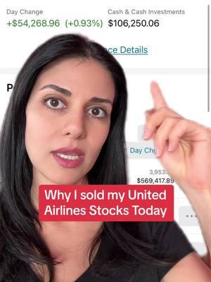 I sold some of my United Airlines (UAL) stocks today… here’s why #stocks #unitedairlines #ual #green 