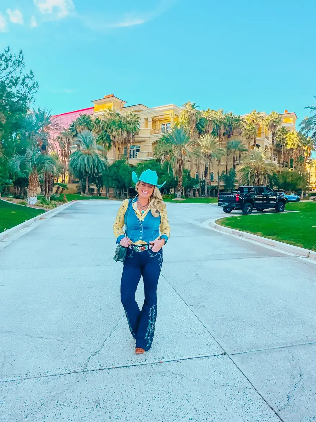 🎰 NFR Fashion 🎰 I had the privilege to work with so many amazing western brands while I was at the NFR and this outfit highlights several!  Western Outfit Details:  Top: @Tin Haul  Vest: @Walmart  Jeans: @idyllwind (purchase at @Boot Barn ) Boots: @idyllwind  Purse: @Patricia Nash Designs  Necklace: @The Bijoux FAB  Hat: @Prohats  Bracelet: @Montana Silversmiths  Brand Event: @fwv_us  Wrangler Purses: @Wrangler  Perfume: @Tru Western Fragrances  • • #westernstyle #westernfashion #westernoutfits #cowgirlstyle #cowgirlchic #cowgirlfashion #cowgirlboots #countryconcert #rodeofashion #countryconcertoutfit #nfr #nfrfashion #tinhaul #prohats #idyllwind #rodeo 