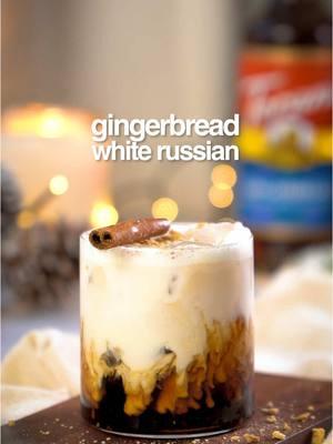 Warm, cozy, and a little bit festive, this creamy twist on the classic White Russian is made with Gingerbread Syrup from @Torani giving it an amazing blend of sweet and spice! Perfect for sipping by the fire or serving at your next holiday gathering, it’s the drink that brings all the holiday magic in one glass. 🥃 GINGERBREAD WHITE RUSSIAN 🥃 - 2oz vodka - 1oz coffee liqueur - 1/2oz Torani Gingerbread Syrup - 2oz whipped gingerbread cream (recipe below) WHIPPED GINGERBREAD CREAM  - 1/2 cup half & half - 1oz Gingerbread Syrup - Whisk or froth until combined and thickened Get your Gingerbread Syrup today at Torani.com ✨ 21+ to enjoy  #atoraniholiday #gingerbread #gingerbreadwhiterussian #whiterussian #gingerbreadcocktail #cocktail #cocktails #holiday #holidays #holidaycocktail #holidaycocktails #fyp #foryoupage 