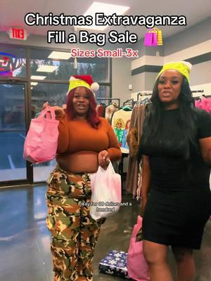 Ho Ho Ho, Come Get Slayed with VK and Waistless Couturing Boutique! Fill a bag sale ends Christmas eve at 8:00 pm! Bring a friend! Tag a Friend! #atlantaboutique #womensboutique #gaboutique #womensdresses #jeans #cargopants #birthdayoutfitideas #boutiqueshopping #atlboutique #decaturboutique  #oldnationalhwy #newyearsoutfit #christmasshopping #boutiquefashion @Waistless Couturing Boutique 