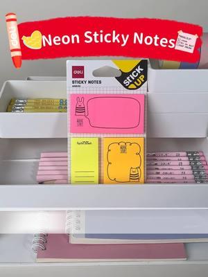 🌈💫Bright, bold, and ready to stick! Brighten up your desk and your day with these Neon Sticky Notes!📝✨#Delistationery#NeonStickyNotes #ProductivityTools #NoteTaking