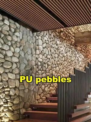 The designer wants to use this stone as a background wall, but it is not stone, it is PU pebbles. #pustone #artificialrock #pufauxstone #puwallpanels #wallpanels #buildingmaterials #walldesign #renovation #deco #harmercoverings 