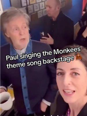 had to share this clip of Paul singing the Monkees theme song backstage tonight!! apparently this isn’t the first time they’ve shared a video singing this so maybe it’s a rehearsal song…  real proof that the monkees actually influenced the beatles!😁😁 cannot believe the got back tour is over for now… its amazing living through everyones photos and videos of ringo on stage. so jealous!!!    #monkees #paulmccartney #mccartney #macca #beatles #thebeatles #theo2 #gotback #beatleslove #london #themonkees #60s 