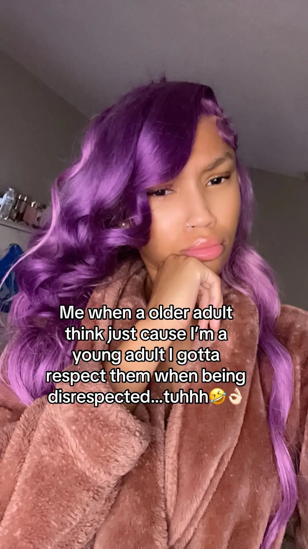 “Never give out respect when being disrespected”- Sincerely My GRANNY😘🫶🏻#fyp #mariahsimone #purplehair #xyzbca #imgrowntiktok #respectfully #relatable #latenight #viralvideo #contentcreator 