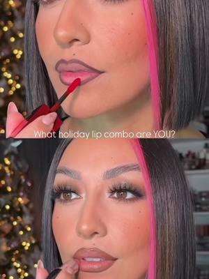 Are you a red lip girlie or a pink/nude lip girlie during the holidays? PERSONALLY, I don’t like how red lips look on me 😬 BUT the color is SOooOo pretty 😩❤️  @Fenty Beauty  @urban decay  @maccosmetics  @makeupforever  #lipcombo #lipcombos #lipcombotutorial #liptutorial #lipcombooftheday #lipcombosyouneed #lipcomboforbrowngirls #browngirlmakeup #browngirllipcombo #makeup #makeupartist #makeuptips #holidaylipcombo #lipcomboqueen 