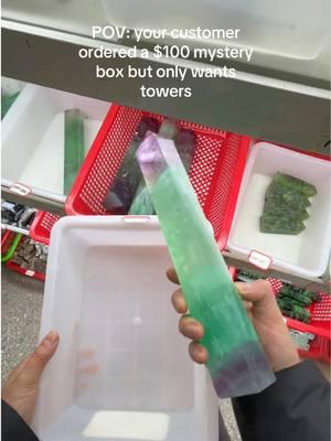 Now, you are a crystal seller who is picking crystals for your customer… #crystalwholesaler #mysterybox #crystaltowers #bluelaceagate 