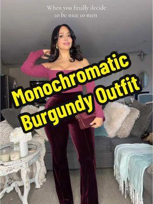 Did I just flirt? 😂🥰 This monochromatic burgundy outfit is everything and is in my LTK (along with a matching faux fur jacket 🤭) @YITTY #yittyambassador  #monochromeoutfit  #burgundyoutfit  #stylingideas  #outfitinspo  #curvyfashion 