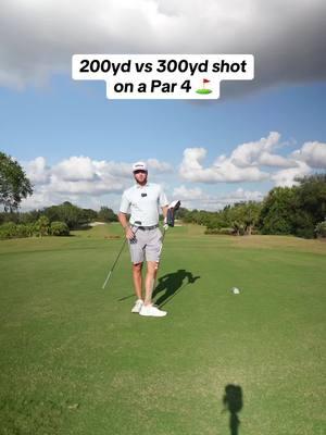 200yd vs 300yd shot on a Par 4⛳️How would you play this hole?? ⬇️ #golf #golftiktok #golftok #golfer #golfswing #golfing #golflife #golftips #golfcourse #golfclub #golfpro  #golfday #golfcoach #golfers #golfshot #golftip #golfdrills 