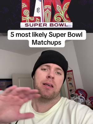 Most Likely Super Bowl matchups according to DVOA #nfl #nflnews #nflpredictions #superbowllix #SuperBowl 