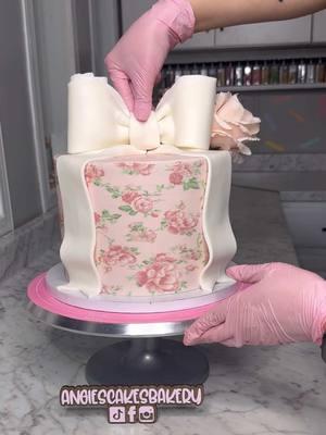 @LoveShackFancy theme cake. This was such a different and beautiful design. ✨ #loveshackfancy #girly #cake #cakedecorating #caketok #bow #bowcake #floral 