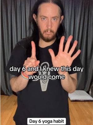 Lol you can see how happy i am about day 6. But the important thing here is i maintained the habit. Even though I technically did not do yoga, I still showed up for the habit. And because my goal is to create the habit (so i can eventually enjoy the rewards of yoga) that’s what’s more important for me today. Especially as a AuDHD person, forcing myself to do something I don’t want to so is not going to help build that habit. It’s going to make it harder to maintain. So listening to my needs is more important than actually doing the yoga.  #yoga #dailyyoga #habit #habitbuilding #dancer