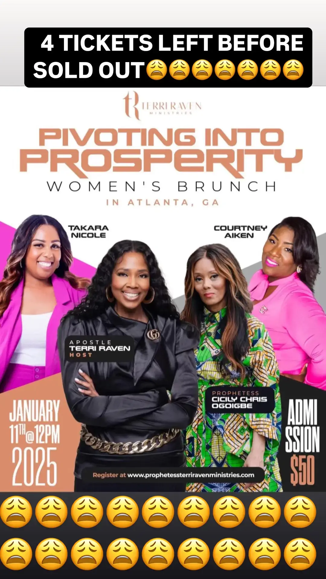 #soldout #womensbrunch #letsgojesus #thankyoulord #awesomegod #tgbtg #flyer #event #terriraven #showoutgod 