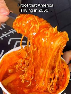 Proof that America is living in 2050, would you eat this? #food #eating #mukbang #noodles #tteokbokki #spicy #ricecake #Recipe #cooking #cheese 