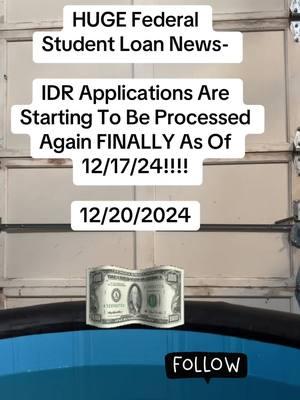 The IDR processing limbo may be over!! Woo Hoo!! #studentloans #studentloandebt #studentloanforgiveness #studentloan #idrplan #saveplan #usdeptofed #pslf #parentplusloan 