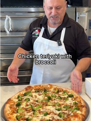 You want us to make you a Teryaki pie today? Sure thing!  #teryaki #chickenteriyaki #broccoli #sesameseeds #pizza #pizzeria #nypizza #nypizzasuprema #pizzatiktok #pizzatok #longisland #longislandeats #longislandfood 