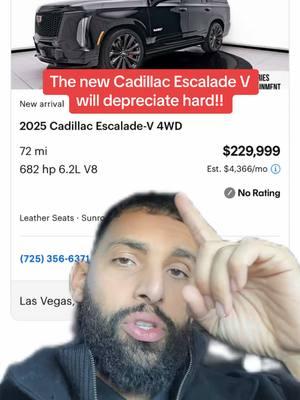 The New Cadillac Escalade-V will depreciate hard and fast!no you wont get them new for msrp. #greenscreen #cardealer #fyp #cars #cadillac #cadillacescalade #escaladev #suv #carbuying #newcar #dealership #dealershiptiktok 