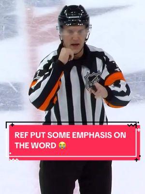 Ref made sure to put a little emphasis on the ✨ fighting ✨ 😭 #fyp #hockey #NHL #hockeytiktoks #referee #micdup 