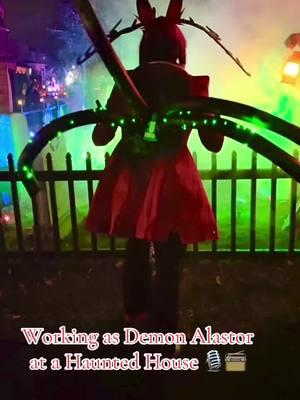 Working as Demon Alastor at a haunted house!  #alastorhazbinhotel #hazbinhotelcosplay #cosplay #hazbin #demon #radiodemon #demons #alastortheradiodemon #alastorhazbin #hazbinhotelalastor #hell #spooky #vivziepophazbinhotel #cosplayersofinstagram 