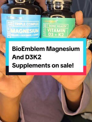 BioEmblem Magnesium triple Complex and D3K2 supplements contains the highest quality ingredients. The vegan and non gmo and they're on sale. #bioemblem #magnesium #bioemblemmagnesium #bioemblemd3k2 #giftguide 