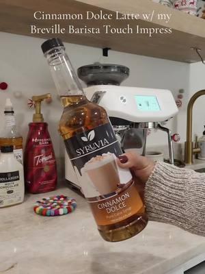 One tbsp of this @syruvia_official Cinnamon Dolce Syrup and you’ll be in cinnamon dolce heaven 😋😋 Similar if not BETTER thank Starbucks! Linked on my ltk  #coffeetok #breville #brevillebarista #brevillebaristatouch 