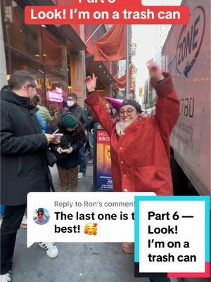 Replying to @Ron Part 6 — Look! I’m on a trash can! Everyone’s like “If I were on a trash can, I’d stand next to it all day.” So that’s what I did 😂  … okay, maybe like a half hour while folks lined up for the Oh, Mary in person lottery!  #nyc #series #lookimonatrashcan #bwaysho #committothebit #theatre #theatrekid @The Museum of Broadway @Disney on Broadway 