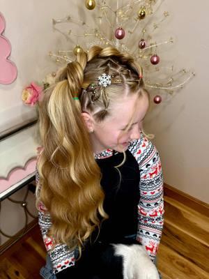 Day 2 snowflake hairstyle! We added a side dragon braid to yesterday’s hairstyle, and can we just take a second for these day 5 @Octocurl Heatless Hair Curlers curls! They are so soft! 😍 All our favorite hair tools, accessories, and outfit are linked in my bio under LTK! #kidshairstyles #hairtutorial #girlshairstyle #hairtok #ponytail #hairstyleideas #ponytailbraid #braids #hairinspo #relatable #longhair #hairoftheday #hair #easyhairstyle #braiding #hairtips #schoolhairstyles #tween #hairdo #hairvideos #hairgoals #braidtutorial #braidstyles #braidideas #hotd #hairstyle #hairstyles #sideponytail #dragonbraid #christmas #holidayhair #christmashair #pullthroughbraid