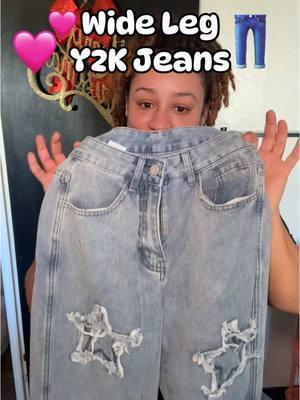 Wode leg Y2K jeans are what all the young tween and teen girls are wearing. Both of these are so cute especially the wide leg jeans with the stars. #widelegjeans #y2kjeans #tweenclothes #teenstyleinspo #starjeans #womensfashion #tiktokshopwomensfashion #tiktokshopholidayhaul #tiktokshoprisingstar #spotlightfinds #y2k #y2kaesthetic #y2kfashion #y2kstyle #y2koutfits 