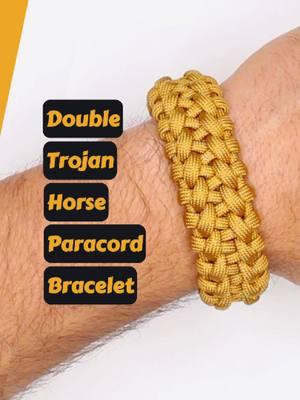 How To Make Double Trojan Horse Paracord Bracelet. Gold Paracord 550 - 11.2 feet or in metric 3.4 mt  Buckles 5/8 Wrist circumference 7 inches or 18 centimeters. #DoubleTrojanHorseParacordBracelet #ParacordBracelet #paracord #knotlessbraids #braceletstyle #braceletskit #howtomake #shortscraft