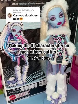 Replying to @r0s33cl0uds Because of Abbey’s blue skin the outfits weren’t working out but if I had to choose I’d pick Spectra’s? @Monster High #fyp #foryou #foryoupage #monsterhigh #monsterhighdolls #monsterhighg1 #frankiestein #draculaura #clawdeenwolf #lagoonablue #cleodenile #dollcollector #dolls #doll 