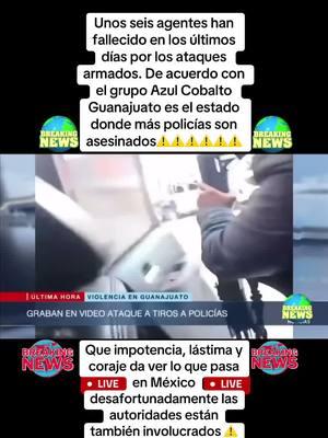 Unos seis agentes han fallecido en los últimos días por los ataques armados. De acuerdo con el grupo Azul Cobalto, Guanajuato es el estado donde más policías son asesinados.#ataques#guanajuato #parati#policias#terror#sal#criminales#delincuenciamexico #mexico#guanajuatomexico #parati#breakingnews#news#viral#justicia#asesino #comandos#armados #viralvideo 