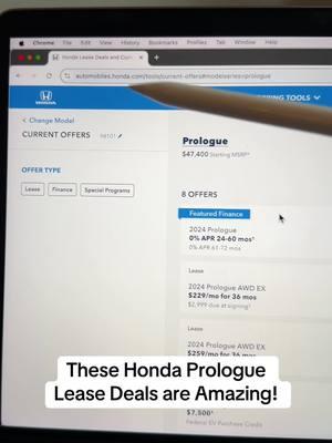 These Honda Prologue Lease Deals are Amazing!  #carleasing #carlease #carleasedeals #carleasespecials #carshopping #carbuyingtips #carbuying #hondaprologue 