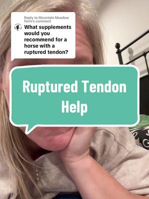 Replying to @Mountain Meadow Farm this is a long one but hopefully it helps point you in the right direction! #horsenutrition #equinenaturopathy #horsenutritionist #equinenutritionmatters #equinenutrition #rupturedtendon #equinenaturopath 