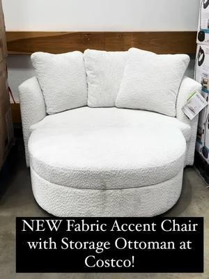 NEW Fabric Accent Chair with Storage Ottoman at Costco! #costco_empties #costco #costcofurniture #homedecor #furniture #fyp #foryou #foryoupage 