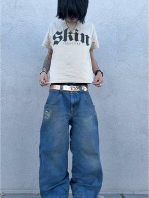 showing some skin ;) @Skin Industries #angelcutlass #jnco #newrockshoes #edhardy #y2k #skinindustries #grunge #swag #fashion #fyp 