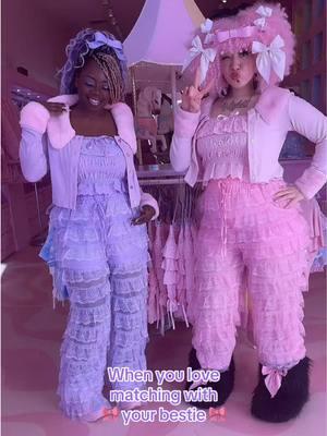 We love matching bestie fits! With @Tee💜Tee & @BbyExcellent 💜💕 #fairykei #harajuku #sizeinclusive #fashion #besties #collab #matchingoutfits #myviolet #fyp #dandandan 