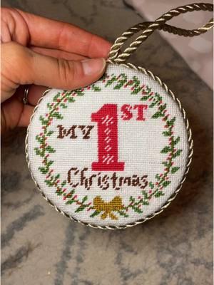 Soooo happy to be done with this ornament 🎄🪡 #needlepoint #needlepointtiktok #wipwednesday #grandmillenialneedlepoint 