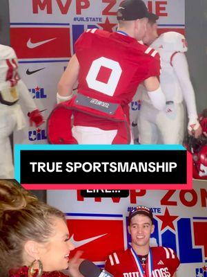 This is what true sportsmanship looks like… Carthage Bulldogs QB Jett Surratt  high-fiving every single player on crosstown rivals Kilgore Bulldogs team!  ##football##uilstate##uiltexas##statechampionship##hsplayoffs##footballtiktok##footballgame##footballteam##txhsfb##hsfootball##fridaynightlights##texas##txhsfootball##footballplayer##footballseason##footballgameday##hsfootball##footballstadium##fy##fyp@@Jett@@SportsCenter NEXT@@House of Highlights@@ESPN