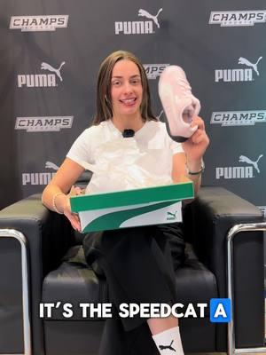 @martagarciaracing unboxes the Pink PUMA Speedcat 🎀 Shop the perfect gift, the PUMA Speedcat in-store & online! #champssports #unboxing #pumaspeedcat